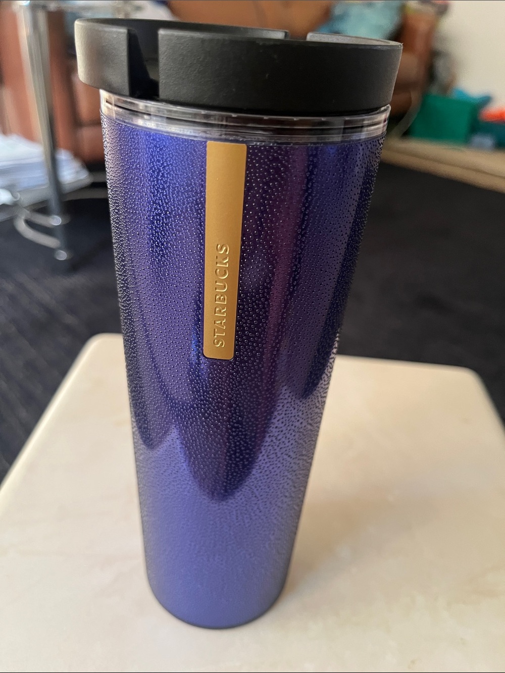 Starbucks 2013 Vintage Purple Rain Sparkle-textured Glitter Travel Tumbler 16oz